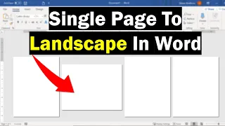 Change A Single Page To Landscape In Word