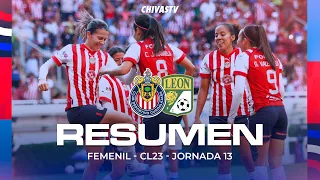 RESUMEN Y GOLES | CHIVAS FEMENIL VS LEÓN  JORNADA 13 | CLAUSURA 2023 | LIGA MX FEMENIL