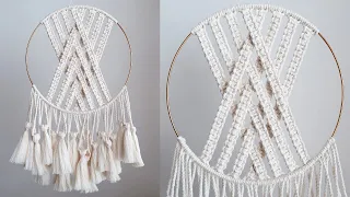 DIY Macrame Dreamcatcher / Wall hanging / 마크라메 드림캐쳐 / 월행잉