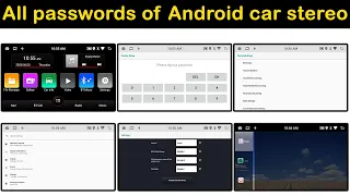 All passwords of Android car stereo - Factory setup - Factory settings - Android settings - 8227L