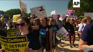 Anti-Kavanaugh protesters mass at Supreme Court