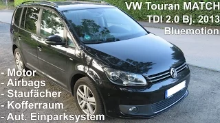 VW  Touran Match TDI 2.0 Bluemotion, Motor, Staufächer, Einparksystem, Airbag, Kofferraum