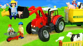 Tractors and Animals on the Farm with Kids Songs