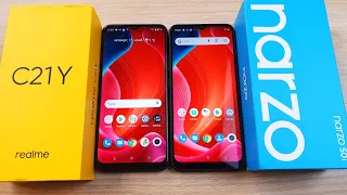 REALME C21Y VS NARZO 50i - БИТВА УЛЬТРАБЮДЖЕТНИКОВ!