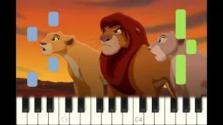 piano tutorial "NOT ONE OF US" from The Lion King 2, Disney, with free sheet music