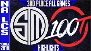 TSM vs 100 Highlights ALL GAMES | NA LCS Playoffs 3rd Place Summer 2018 | Team Solomid v 100 Thieves