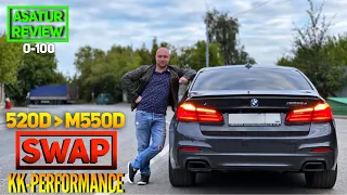 ⏱️ 0-100 BMW SWAP из 520d в M550d G30 KK-Performance + блиц интервью / разгон М550д dragy