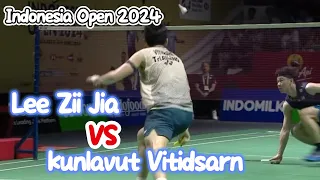 Lee Zii Jia 李梓嘉 VS Kunlavut Vitidsarn | 印尼赛 Indonesia Open 2024 QF