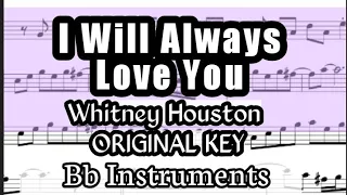 I Will Always Love You Bb Instruments Sheet Music Backing Track Play Along Partitura