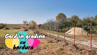 Gard in gradina cu bordura din beton