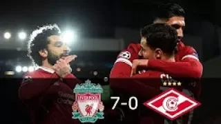 Liverpool vs Spartak Moscow 7-0 - All Goals & Highlights 6/12/2017