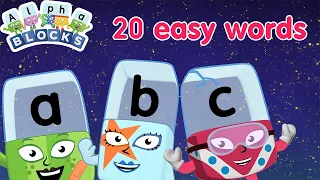 20 easy words for kids! | Beginners' Orange Level | Learn to Read | @officialalphablocks