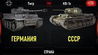 Тигр vs КВ-1с. Сравнение  тяжелых танков второй мировой войны СССР и Германии