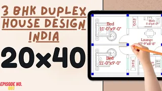 20x40 || 3 bhk duplex house design india|| 20 by 40