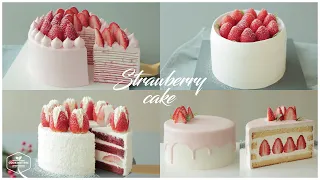 🍓4가지 딸기 케이크 레시피 모음.zip🍓 : 4 Strawberry Cake Recipe * 홈베이킹 영상 모음 Baking Video | Cooking tree