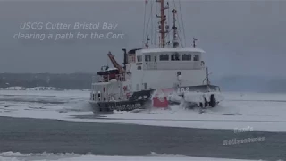 Ice Battles at Sault St Marie:  USCG Bristol Bay and Stewart J. Cort