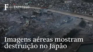 Imagens aéreas mostram destruição causada por terremoto no Japão