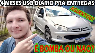 4 MESES COM PEUGEOT 206! QUEBROU? PRESTA? USO DIARIO!