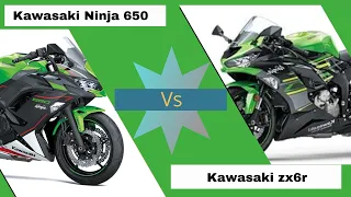 Kawasaki Ninja 650 vs Kawasaki zx6r  price milega top speed #kawasaki  #rkbikecompare