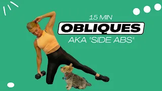 15 MINUTE OBLIQUES "SIDE ABS"  with dumbbells // WAIST WORKOUT AT HOME