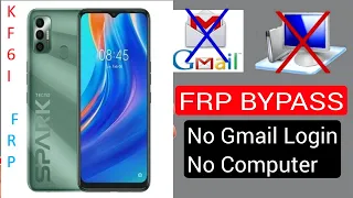Tecno Spark 7 (KF6i)  Android 11 FRP Bypass Without pc new Method 2022