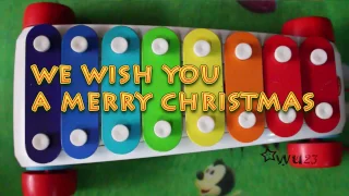We Wish You A  Merry Christmas on children toy xylophone