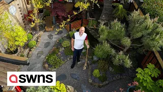 Dad spent £10K transforming his drab backyard into a Japanese garden | SWNS