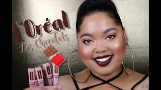 L'oreal Les Chocolats Liquid Lipstick Review + Try On Session | KelseeBrianaJai
