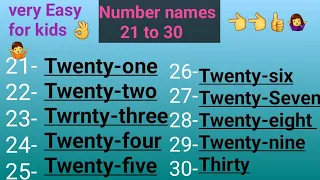 Number names 21 to 30 with spelling 👈👈#kidslearning #numbername #with #spelling