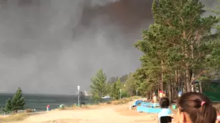 Fire in Sandy bay. Baikal. August. 2015
