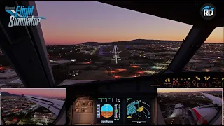 MSFS | Stunning last sunlight visual approach into to new Rdpresets Naples | LIRN | Fenix A320