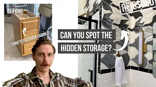 I made hidden, secret storage out of an old kitchen cabinet | REISSUED