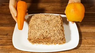 Cake without flour and sugar. A healthy recipe for carrots and apples. Simple, delicious.