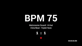 Metronome BPM 75 / Hi-hat / Triplet