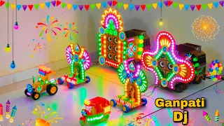 Ganesh Puja Navratri New Gauri Durga visarjan Big Dj Truck | Dj Trolley Radha Krishna Pooja Dj Light