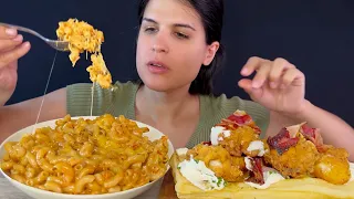 SPICY MAC 'N' CHEESE & FRIED CHICKEN WAFFLE | MUKBANG | ASMR | EATING SOUNDS