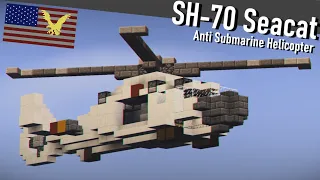 [Minecraft軍事部]ハリボテ潜水艦vs化石ヘリ　アメリバー合衆国軍"SH-70 哨戒ヘリ"紹介[作り方紹介付き]