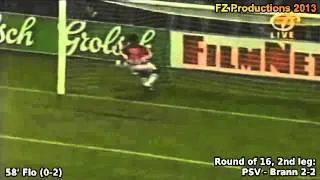 Cup Winners Cup 1996-1997, Round of 16 (2nd leg): PSV Eindhoven - Brann 2-2 (Flo goal)