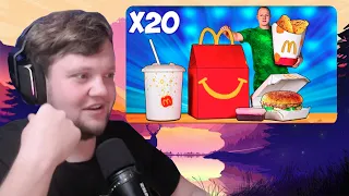 OneGo_UWU смотрит "УВЕЛИЧИЛИ МЕНЮ McDonald’s В 20 РАЗ / ХЭППИ МИЛ / МАК ЧИКЕН / СЫР КАМАМБЕР /ШЕЙК"