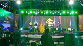 Kulendra Bishwokarma on the Stage of Dohori Champion Grand Finale