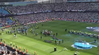 Manchester city v QPR - fans singing wonderwall after city win the league!