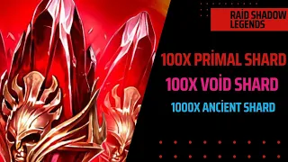 100x Primal ilkel shard - 100x Hiçlik - 1000e yakın Antik Taş Açılımı Raid Shadow Legends