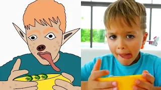 Vlad and Niki new Funny stories about Toys l Drawing Meme - cartoon video for eaditing ! animation