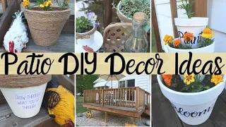 DIY PATIO DECOR IDEAS | FARMHOUSE STYLE | OUTDOOR DECOR | TERRA COTTA POTS| DOLLAR TREE DIYS