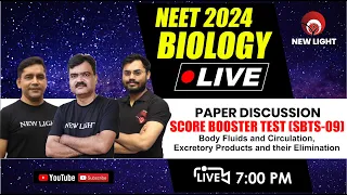 LIVE NEET 2024 | BIOLOGY PAPER DISCUSSION | SCORE BOOSTER TEST (SBTS-09) | NEW LIGHT NEET #neet_2024