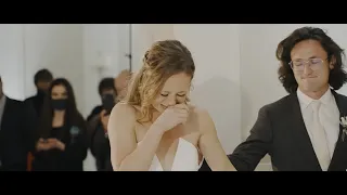 Bride cries when she sees her paralyzed father stand for the first time