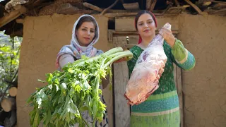 Delicious Celery Stew Recipe with Lamb Meat in The Village ♧ Rural Cooking