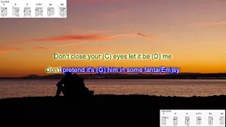 Don't Close Your Eyes (No Capo) by Keith Whitley play along with scrolling guitar chords and lyrics.