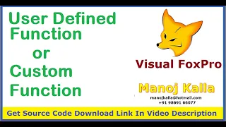 custom function in visual foxpro | user define function in visual foxpro | function in visual foxpro