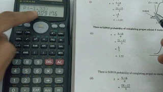 To calculate probability from value of z on calculator